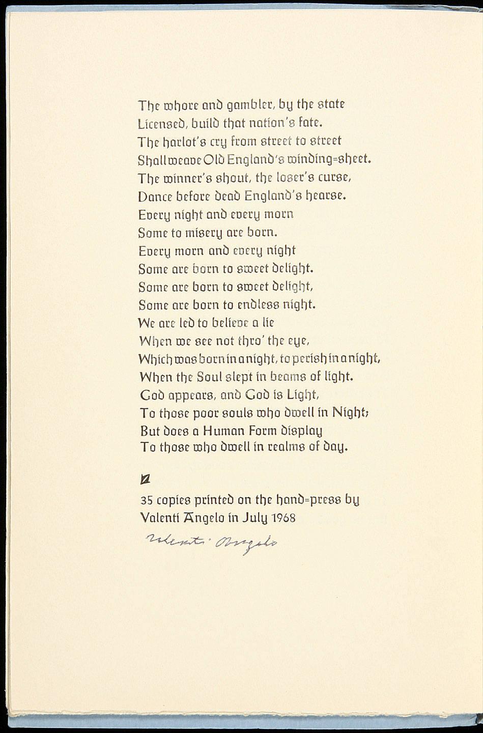 William Blake Auguries Of Innocence Analysis